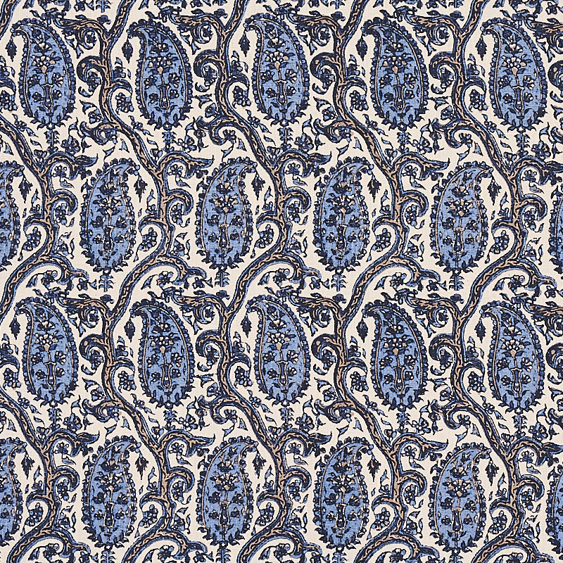 Daria Paisley fabric in indigo color - pattern number 179961 - by Schumacher in the Cabana collection