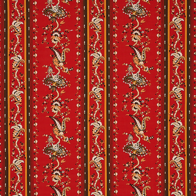 Elena Paisley Stripe fabric in pompeii color - pattern number 179982 - by Schumacher in the Cabana collection