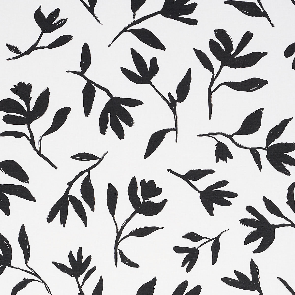 Laurel fabric in black color - pattern number 180011 - by Schumacher in the New Wave: Black &amp; White collection