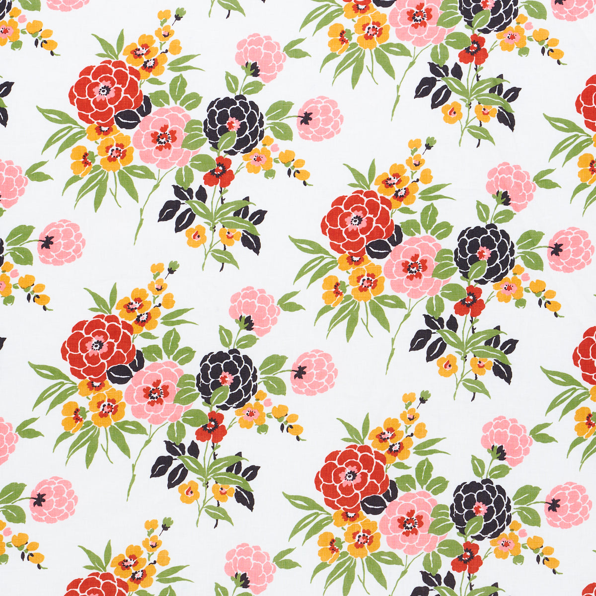 Valentina Floral fabric in multicolor color - pattern number 180022 - by Schumacher in the Orient Express collection