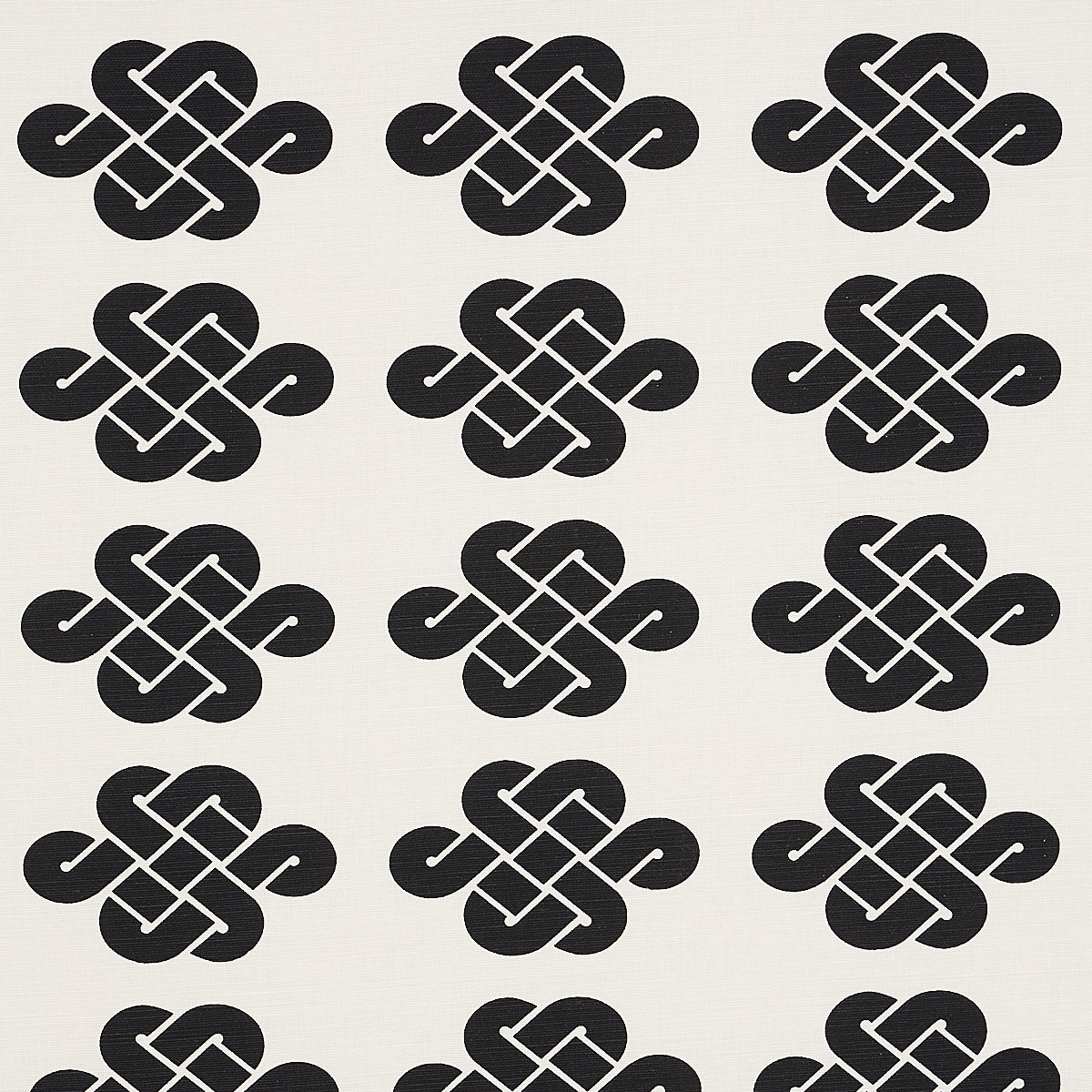 Penelope Knot fabric in black color - pattern number 180030 - by Schumacher in the Orient Express collection