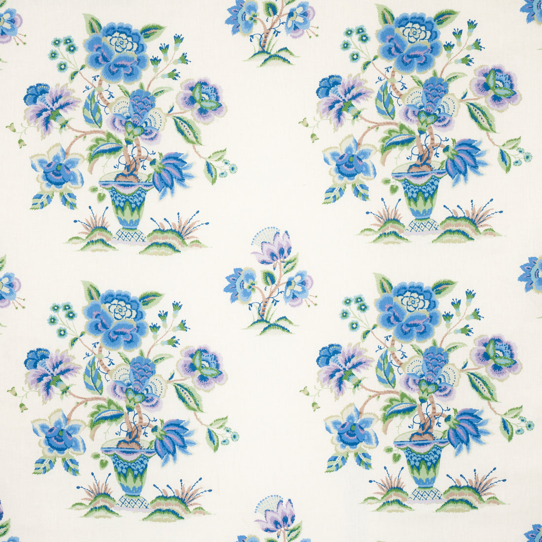 Ashford Linen fabric in cornflower and lilac color - pattern number 180041 - by Schumacher in the Schumacher Classics collection