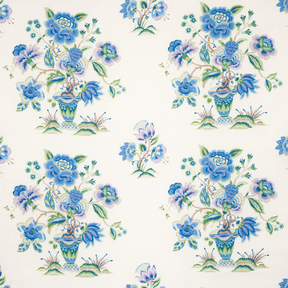 Ashford Linen fabric in cornflower and lilac color - pattern number 180041 - by Schumacher in the Schumacher Classics collection
