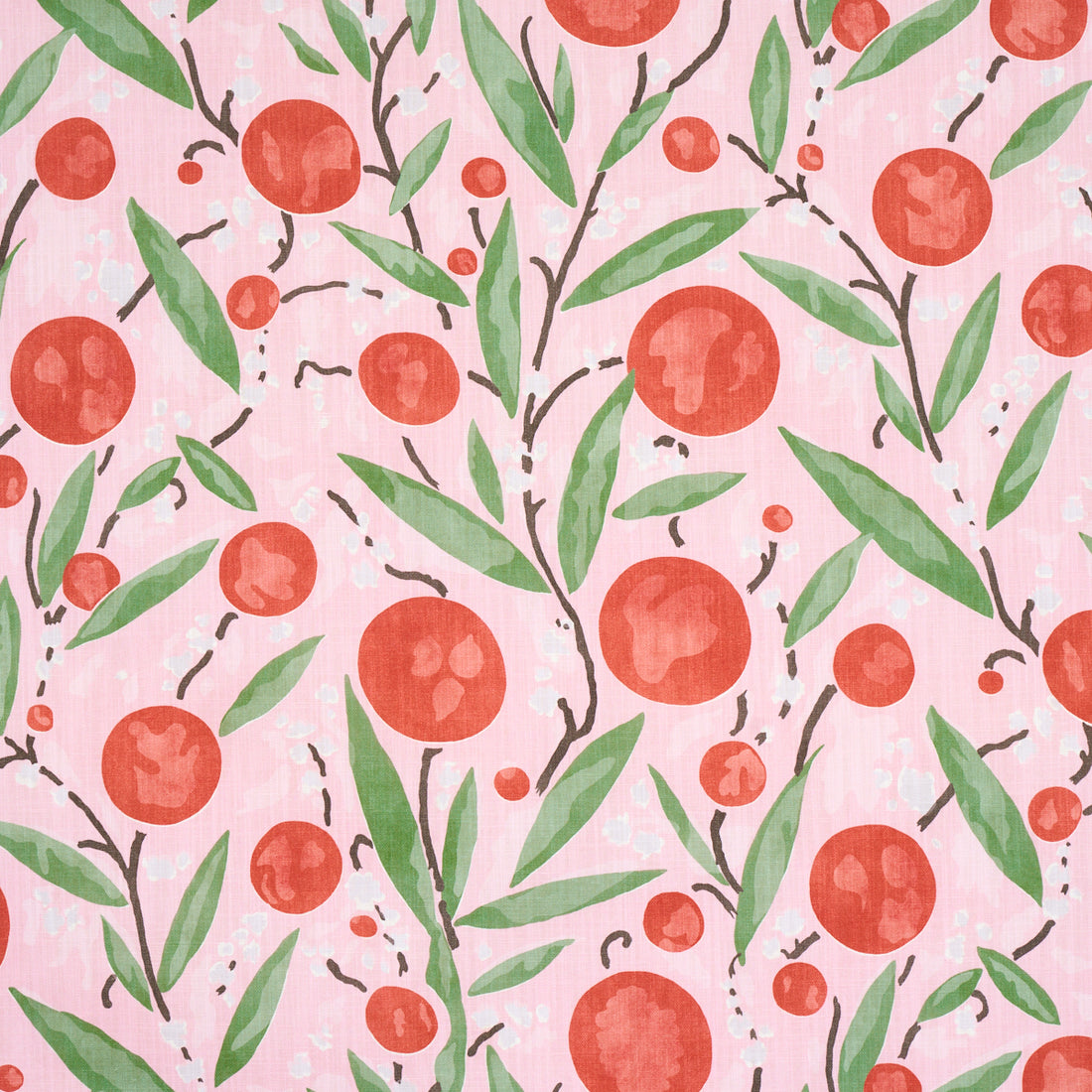 Mirabelle fabric in cherry and blush color - pattern number 180061 - by Schumacher in the Schumacher Classics collection