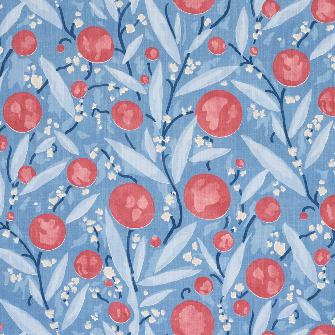 Mirabelle fabric in berry and blue color - pattern number 180062 - by Schumacher in the Schumacher Classics collection