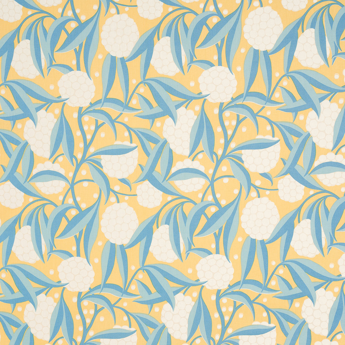 Rubus Cotton Linen fabric in yellow color - pattern number 180072 - by Schumacher in the Moon River collection