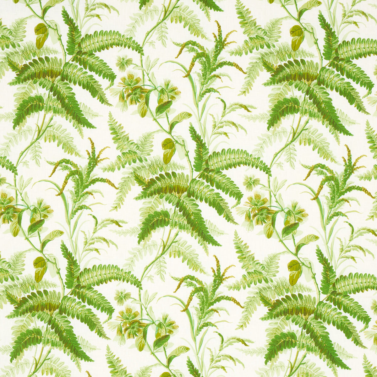 Myers Fern Linen fabric in tropical color - pattern number 180100 - by Schumacher in the Schumacher Classics collection