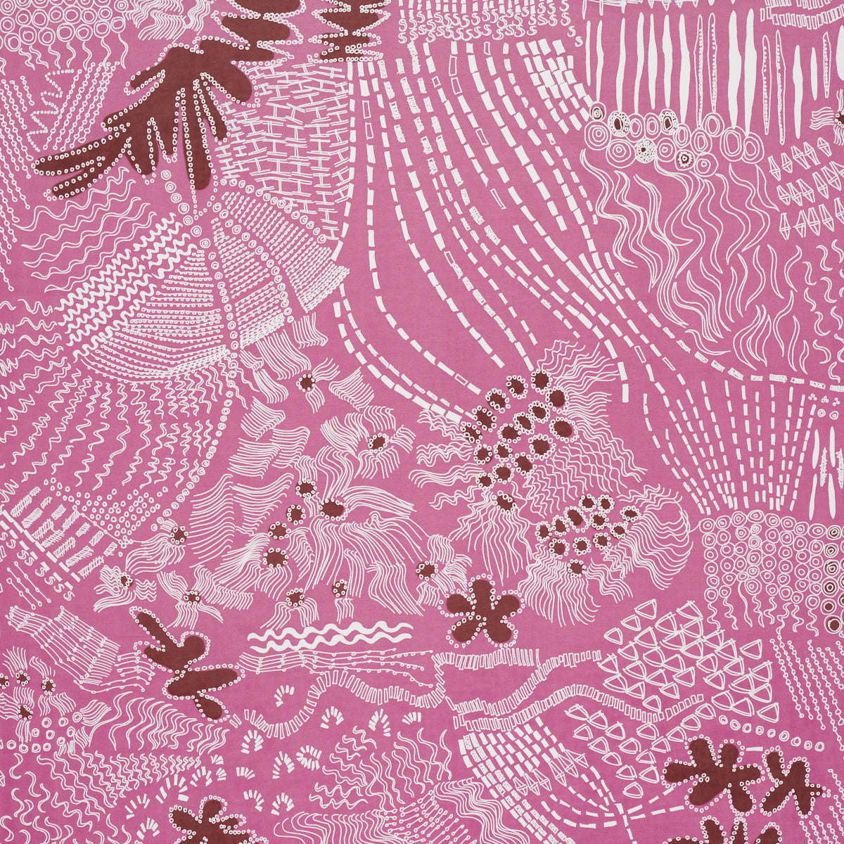 Haven fabric in pink and maroon color - pattern number 180152 - by Schumacher in the Clements Ribeiro collection