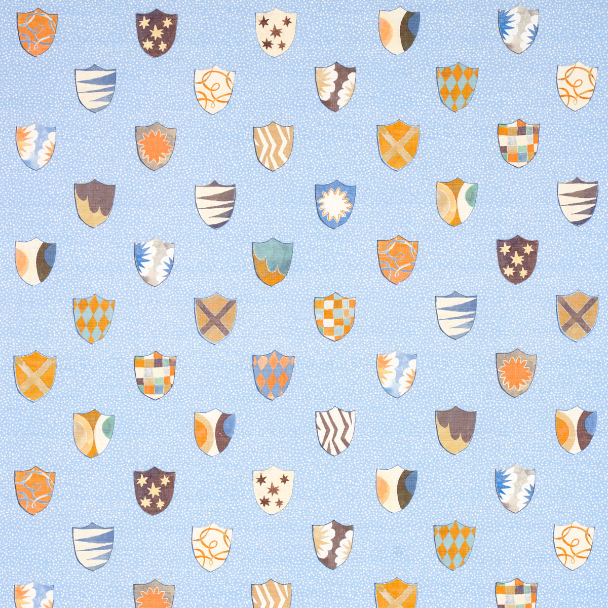 Heraldic fabric in oxford blue color - pattern number 180161 - by Schumacher in the Happy Menocal collection