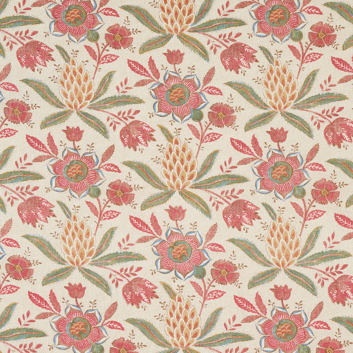 Lafayette Botanical fabric in document color - pattern number 180250 - by Schumacher in the Williamsburg collection