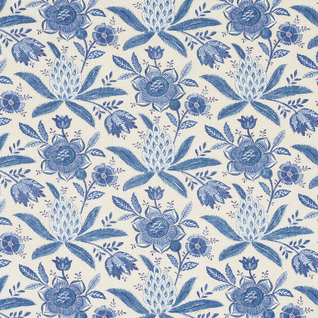 Lafayette Botanical fabric in cornflower color - pattern number 180251 - by Schumacher in the Williamsburg collection