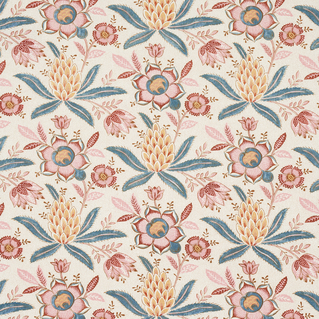 Lafayette Botanical fabric in rosso antico color - pattern number 180252 - by Schumacher in the Williamsburg collection