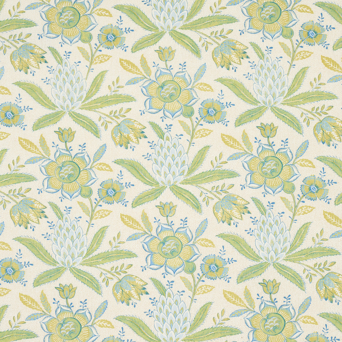 Lafayette Botanical fabric in moss color - pattern number 180253 - by Schumacher in the Williamsburg collection