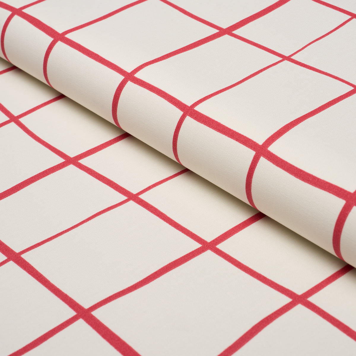 Painterly Windowpane fabric in Red color - pattern number 180293 - by Schumacher in the Stars and Stripes collection
