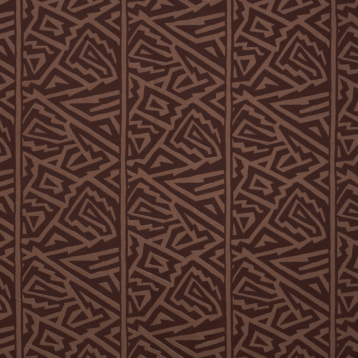 Jagged Maze fabric in brown color - pattern number 180321 - by Schumacher in the David Kaihoi collection