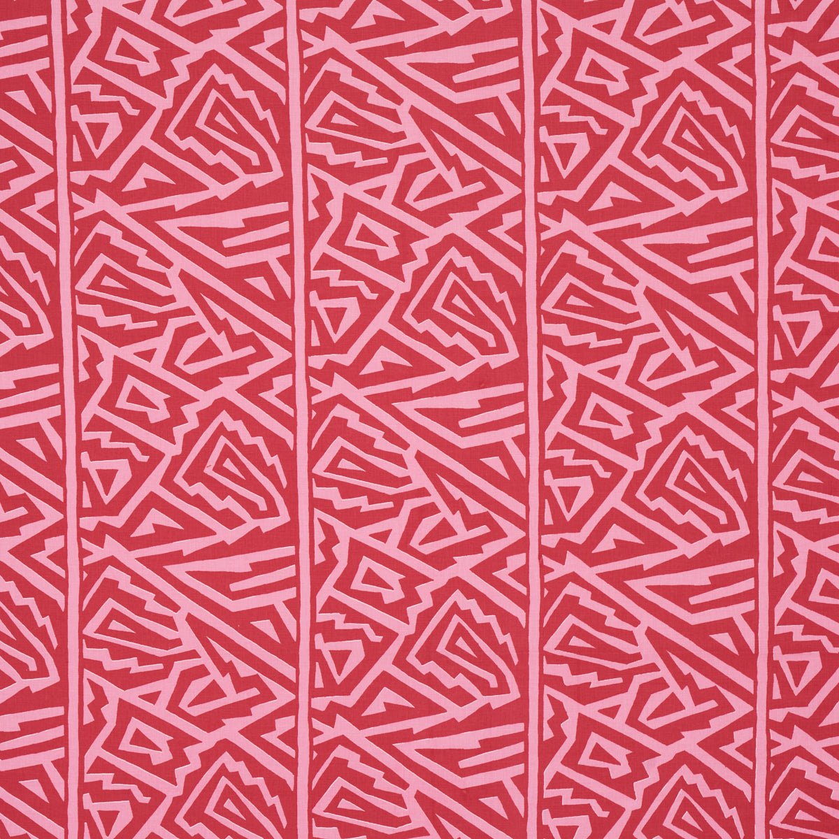 Jagged Maze fabric in pink color - pattern number 180322 - by Schumacher in the David Kaihoi collection