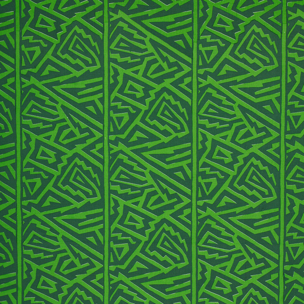 Jagged Maze fabric in green color - pattern number 180323 - by Schumacher in the David Kaihoi collection