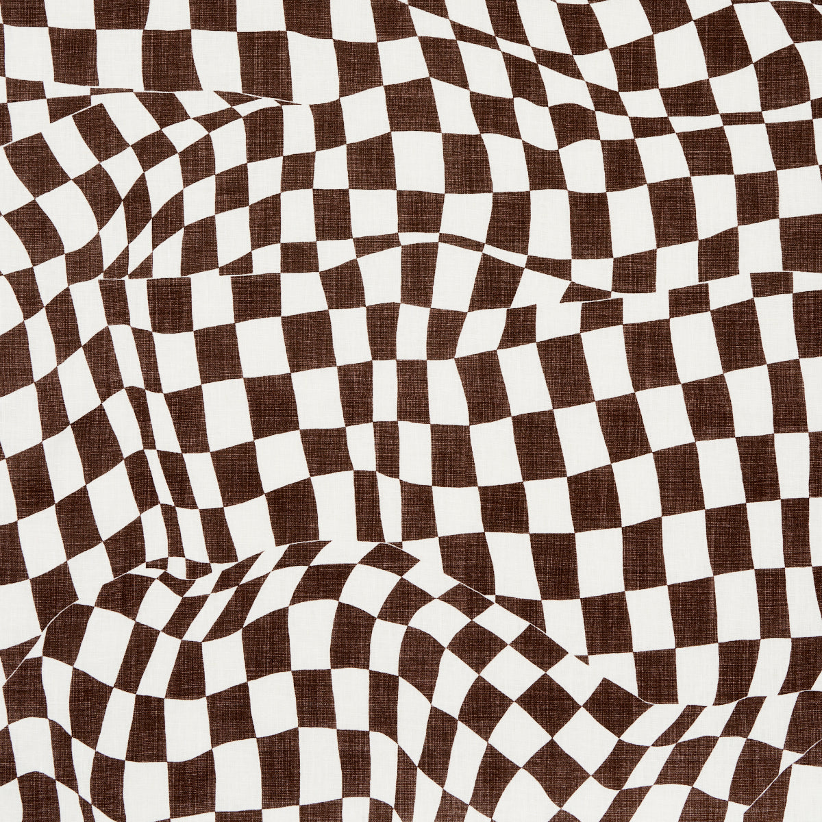 Loose Check fabric in brown color - pattern number 180331 - by Schumacher in the David Kaihoi collection
