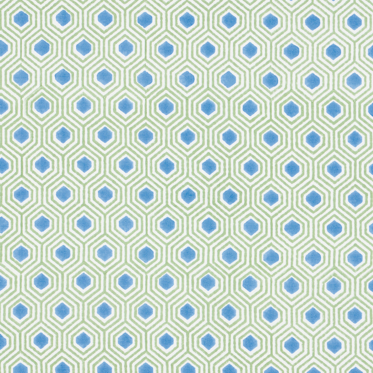 Otis Hand Print fabric in green and blue color - pattern number 180371 - by Schumacher in the Easy Elements collection