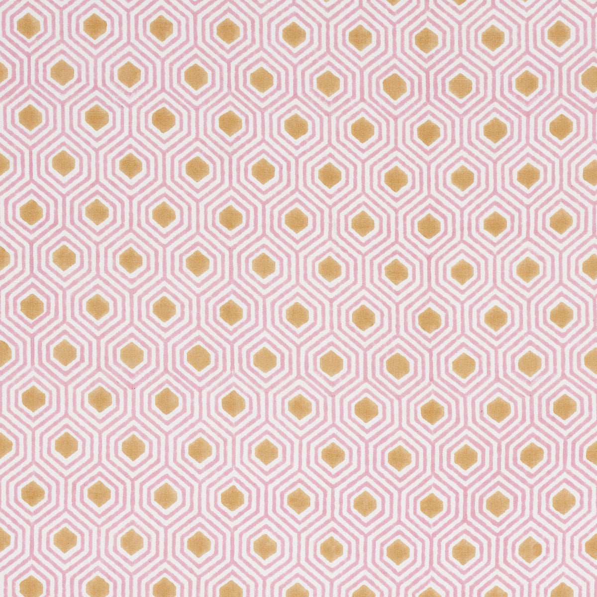 Otis Hand Print fabric in pink and gold color - pattern number 180372 - by Schumacher in the Easy Elements collection