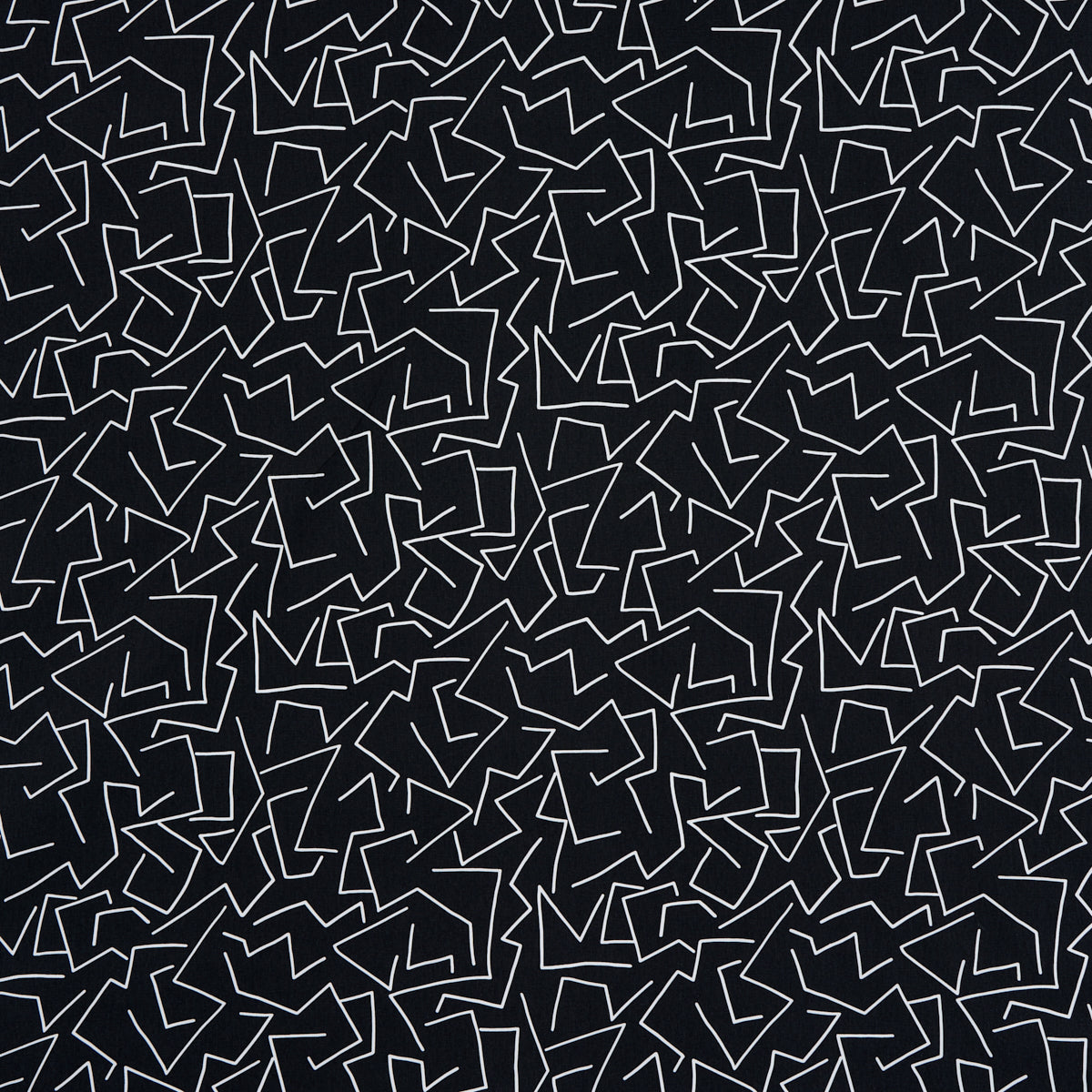 Tangent Print fabric in carbon color - pattern number 180410 - by Schumacher in the New Wave: Black &amp; White collection