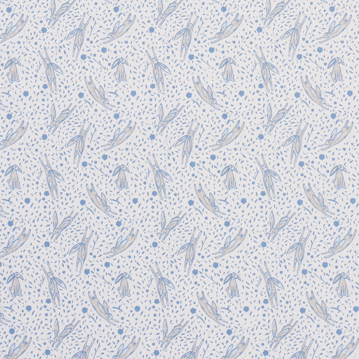 Rabbit High Performance Print fabric in blue color - pattern number 180440 - by Schumacher in the Marie-Chantal collection