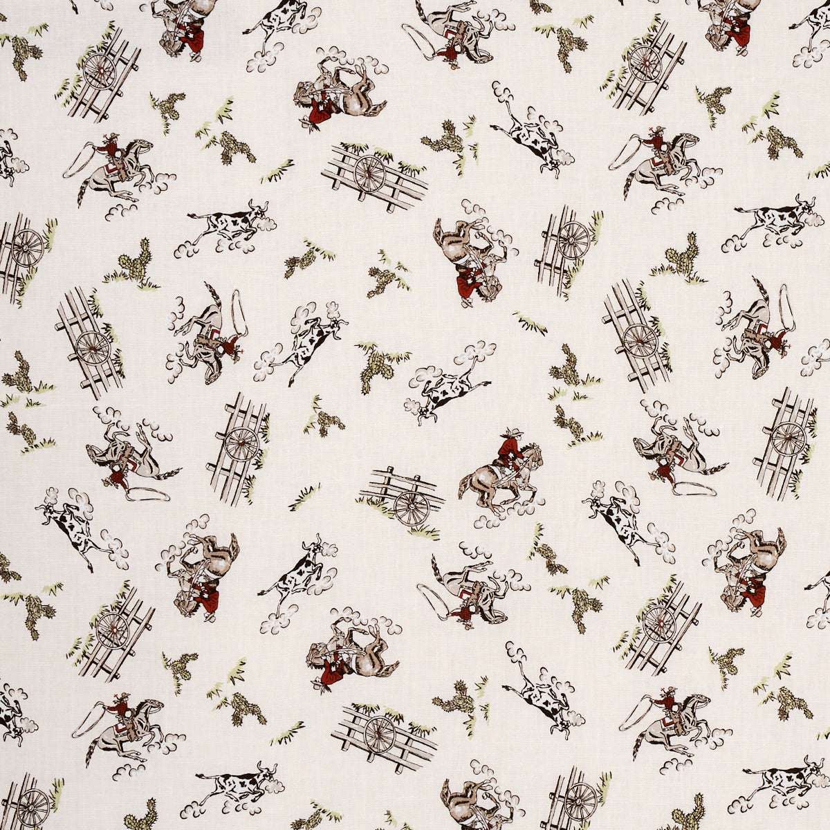 Wild West Performance Linen fabric in cream color - pattern number 180460 - by Schumacher in the Marie-Chantal collection