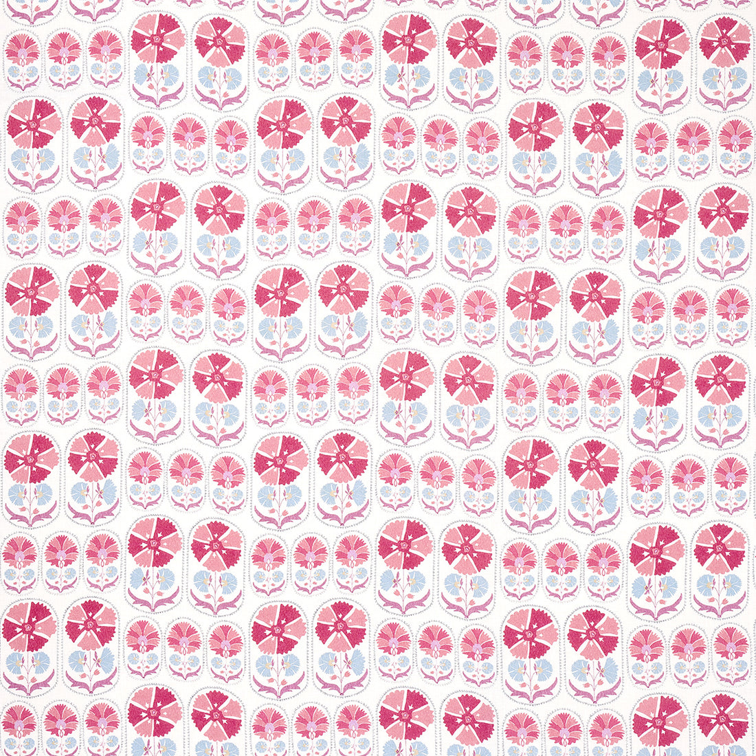 Anjuna Floral Linen Print fabric in mulberry color - pattern number 180480 - by Schumacher in the Bohemia collection