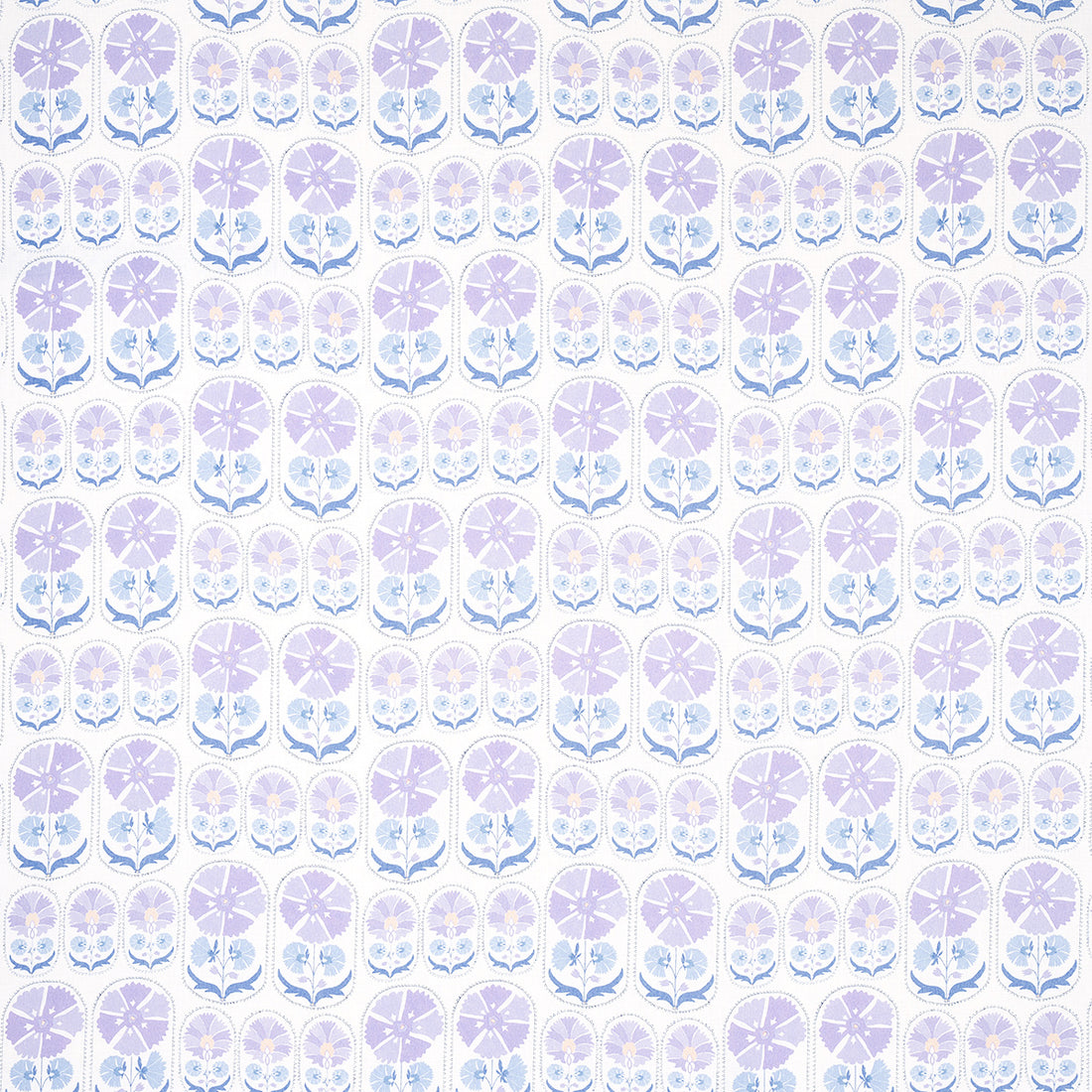 Anjuna Floral Linen Print fabric in lilac color - pattern number 180482 - by Schumacher in the Bohemia collection