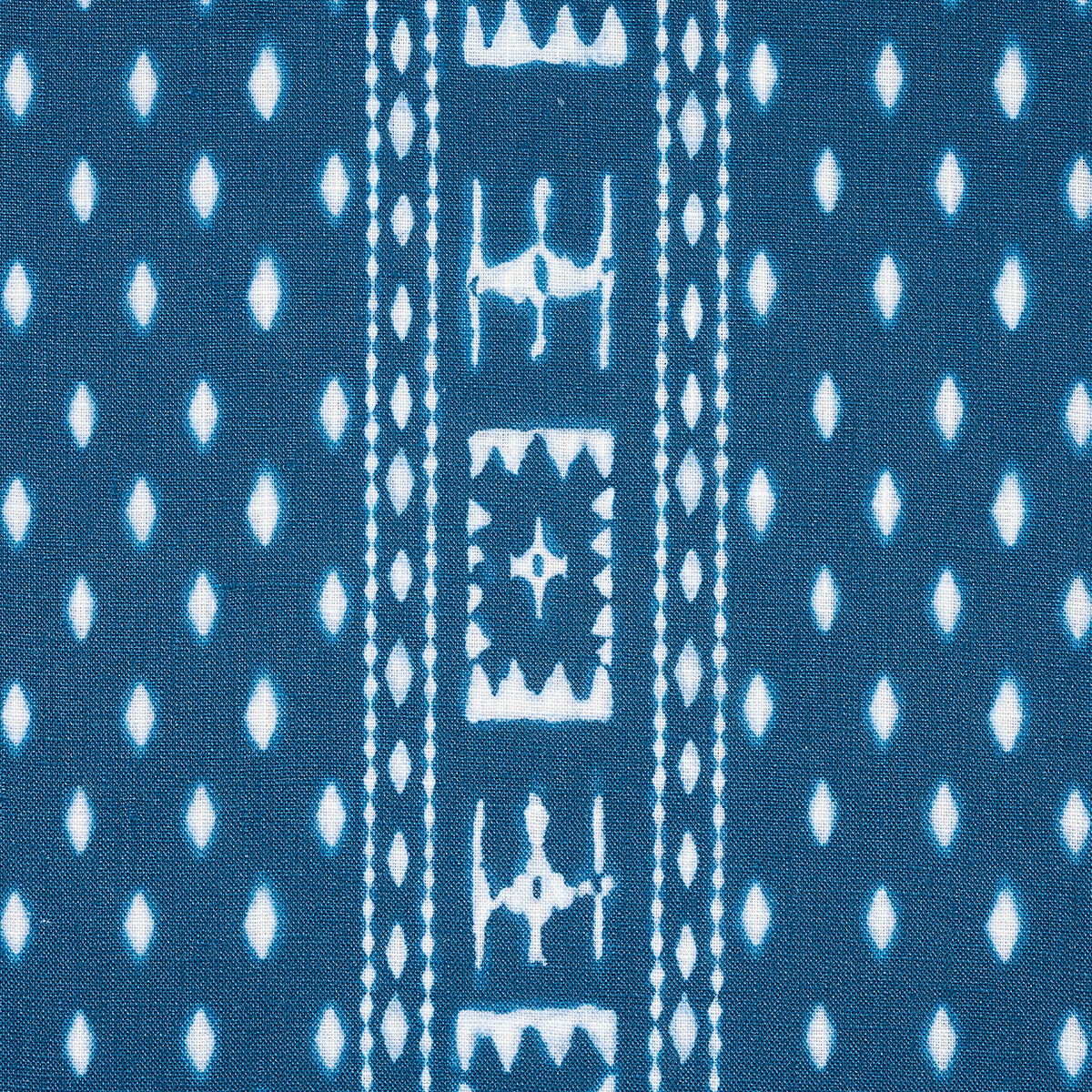 Indah Batik fabric in Indigo color - pattern number 180490 - by Schumacher in the Bohemia collection
