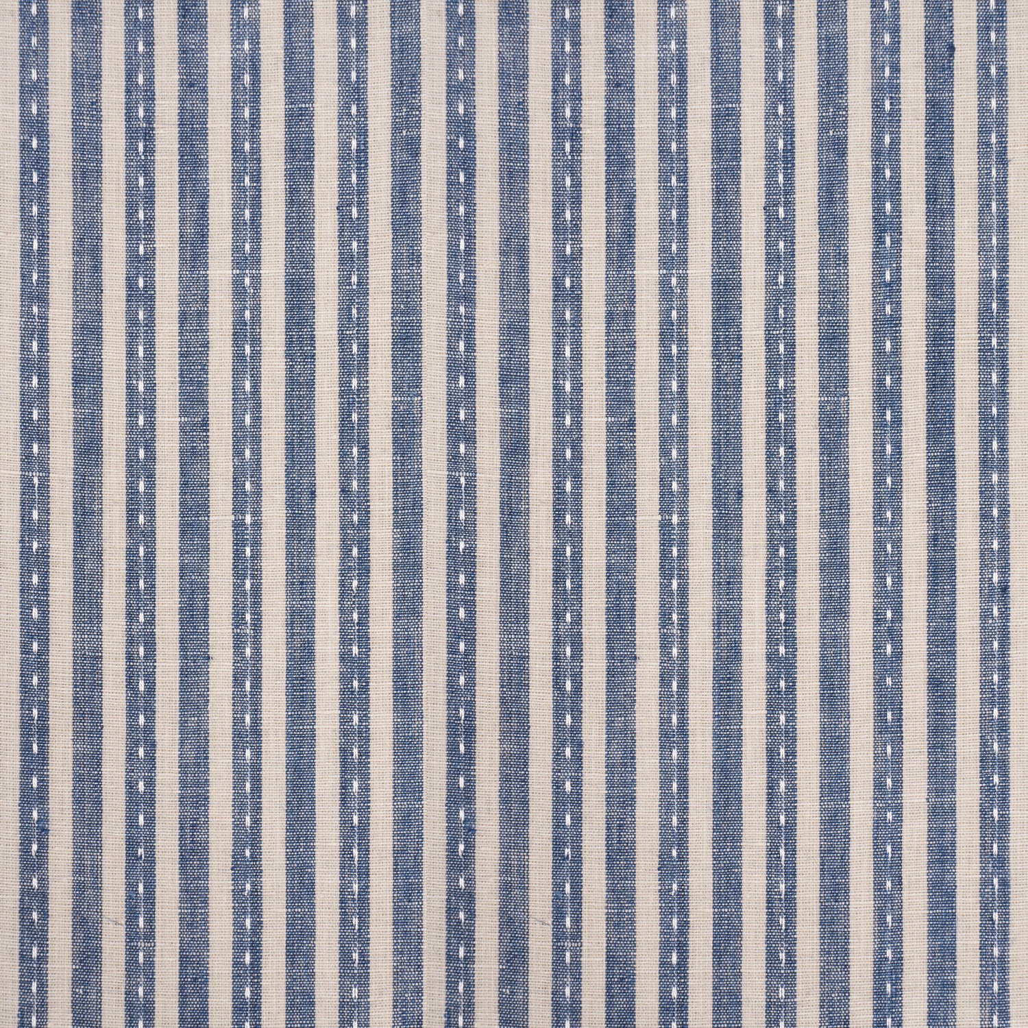 Mathis Ticking Stripe fabric in indigo color - pattern number 180593 - by Schumacher in the A Country Life collection
