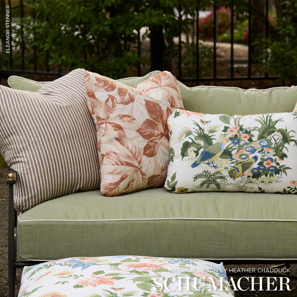 Mathis Ticking Stripe fabric in flax color - pattern number 180594 - by Schumacher in the A Country Life collection