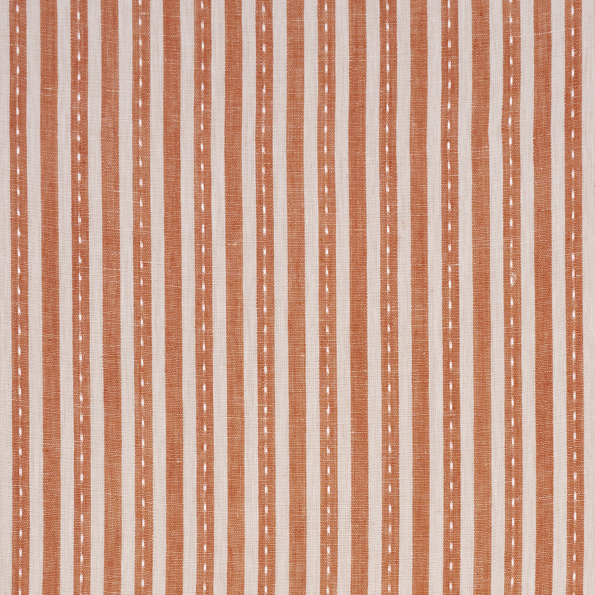 Mathis Ticking Stripe fabric in spice color - pattern number 180595 - by Schumacher in the A Country Life collection
