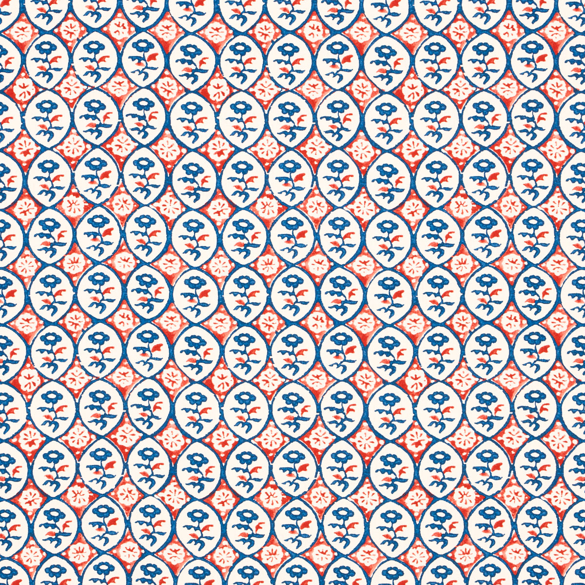 Josiane Floral fabric in rouge and navy color - pattern number 180600 - by Schumacher in the New Traditional:  Provencal collection