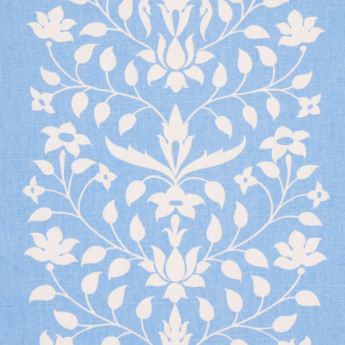 Jaipur Mughal Flower fabric in cornflower blue color - pattern number 180681 - by Schumacher in the Marie-Anne Oudejans collection