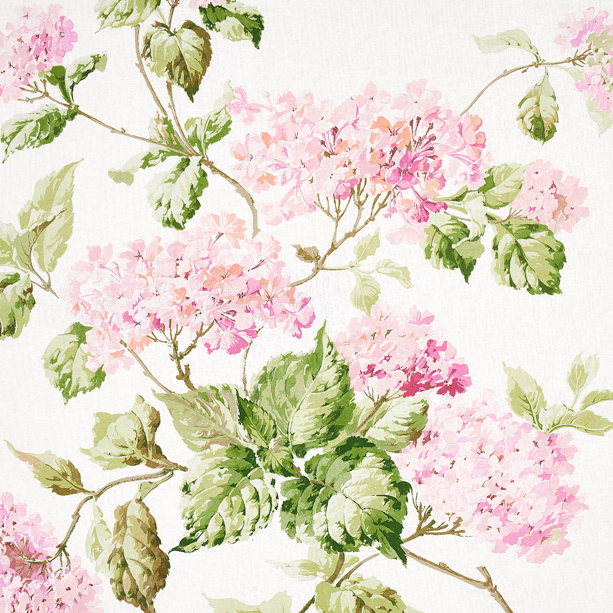 Summer Hydrangea fabric in blush color - pattern number 180821 - by Schumacher in the New Old-Fashioned collection