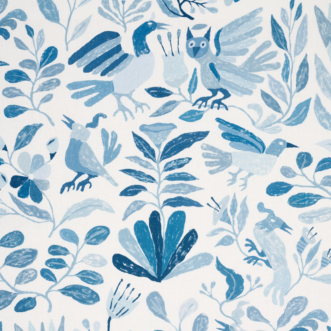 Canopy fabric in blue birds color - pattern number 180851 - by Schumacher in the Abel Macias collection