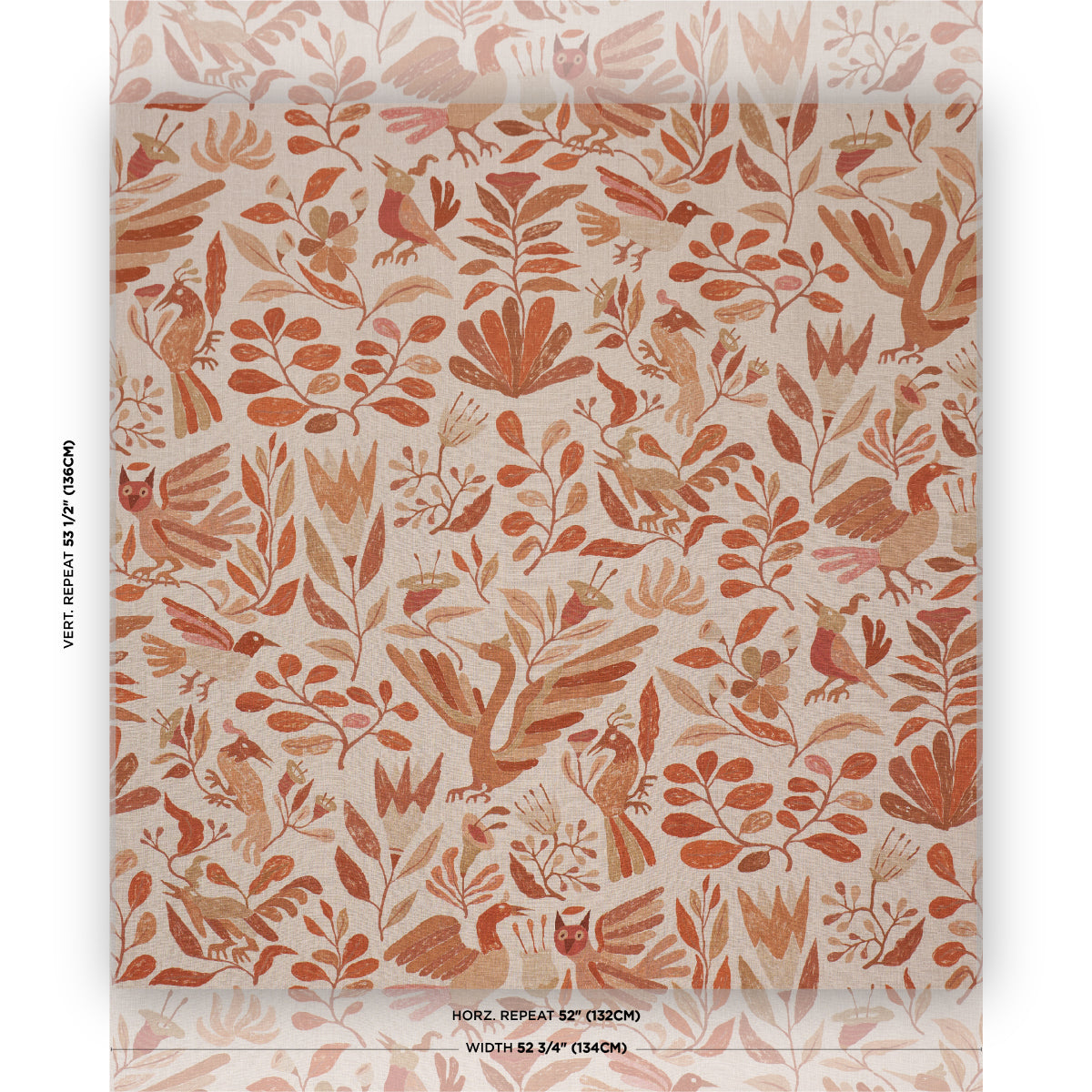 Canopy fabric in terracotta color - pattern number 180852 - by Schumacher in the Atelier Paris collection