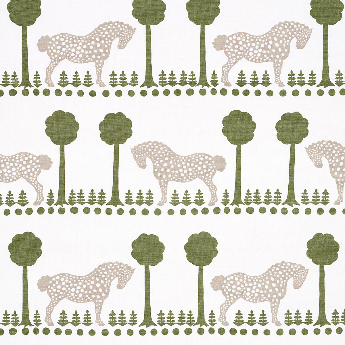 Polka Dot Pony fabric in olive color - pattern number 180900 - by Schumacher in the Folly Cove collection