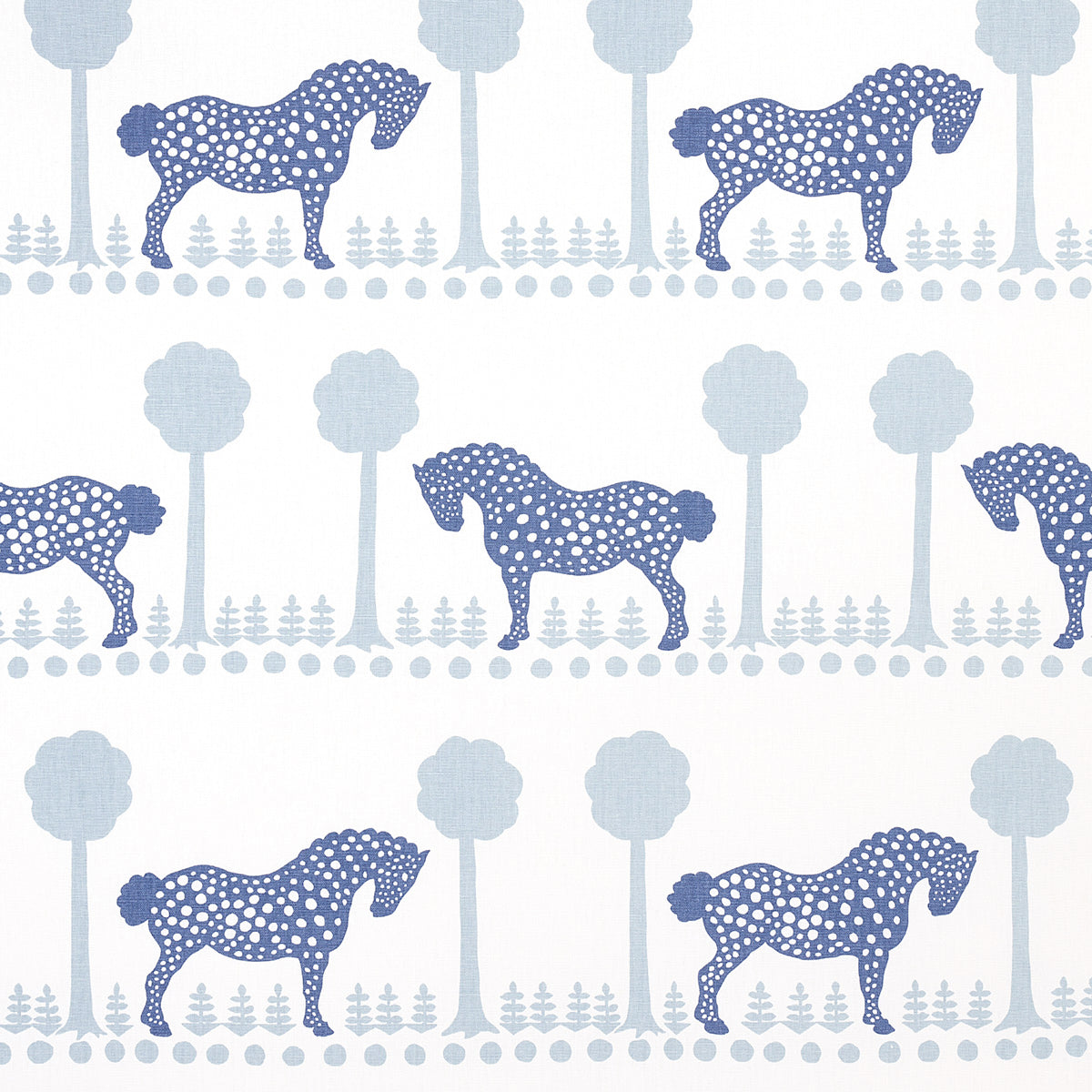 Polka Dot Pony fabric in blue color - pattern number 180901 - by Schumacher in the Folly Cove collection