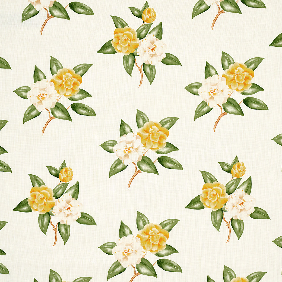 Casablanca Floral Indoor Outdoor fabric in pale yellow color - pattern number 180912 - by Schumacher in the Swing Time Indoor/Outdoor collection