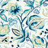 Alexandra Vine Linen fabric in navy and leaf color - pattern number 180970 - by Schumacher in the New Americana collection