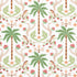 Island Palm Indoor Outdoor fabric in coral and green color - pattern number 180981 - by Schumacher in the Isola Indoor/Outdoor collection