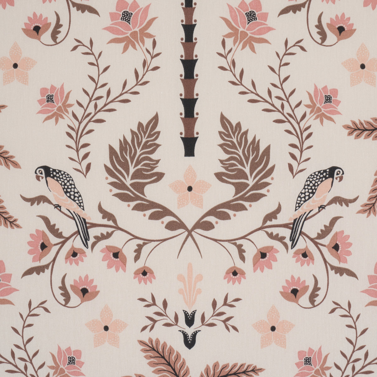 Island Palm Indoor/outdoor fabric in Peach &amp; Brown color - pattern number 180982 - by Schumacher in the Perennial Favorites collection