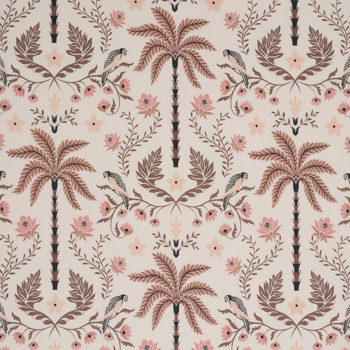 Island Palm Indoor/outdoor fabric in Peach &amp; Brown color - pattern number 180982 - by Schumacher in the Perennial Favorites collection