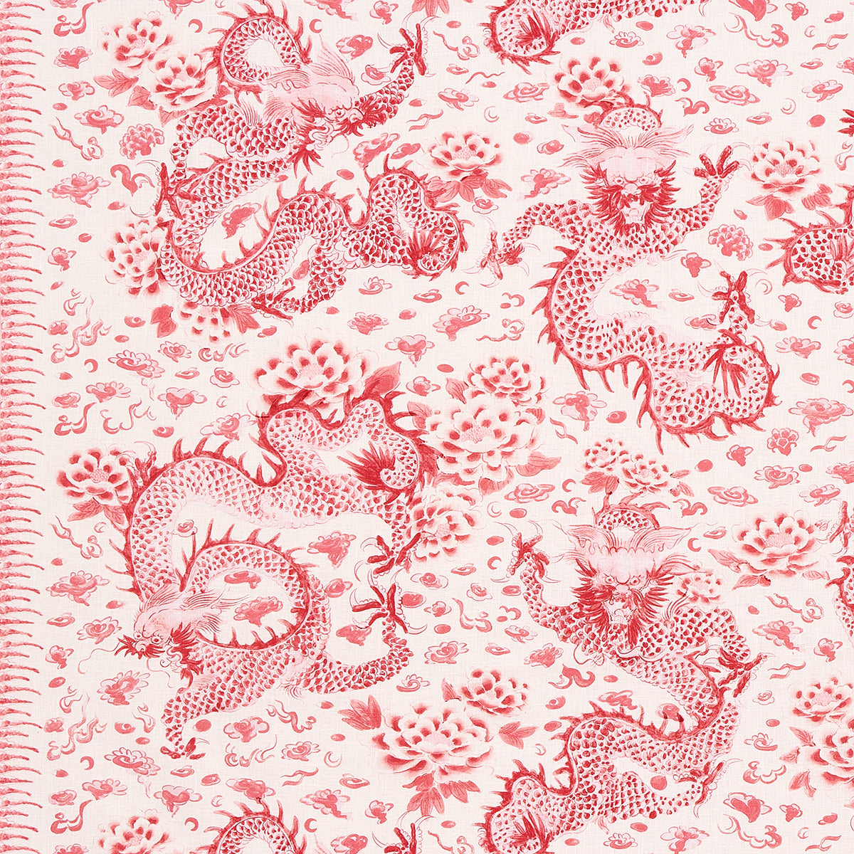 Empress Dragon fabric in rose color - pattern number 181032 - by Schumacher in the Mary Mcdonald collection