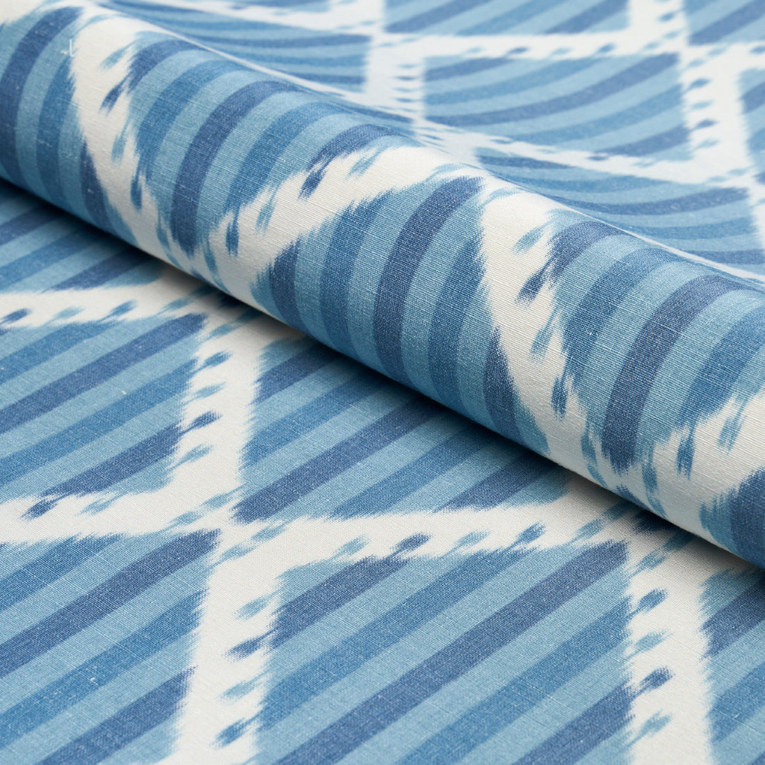 Kai Striped Ikat fabric in blue color - pattern number 181290 - by Schumacher in the Ikat Collection collection