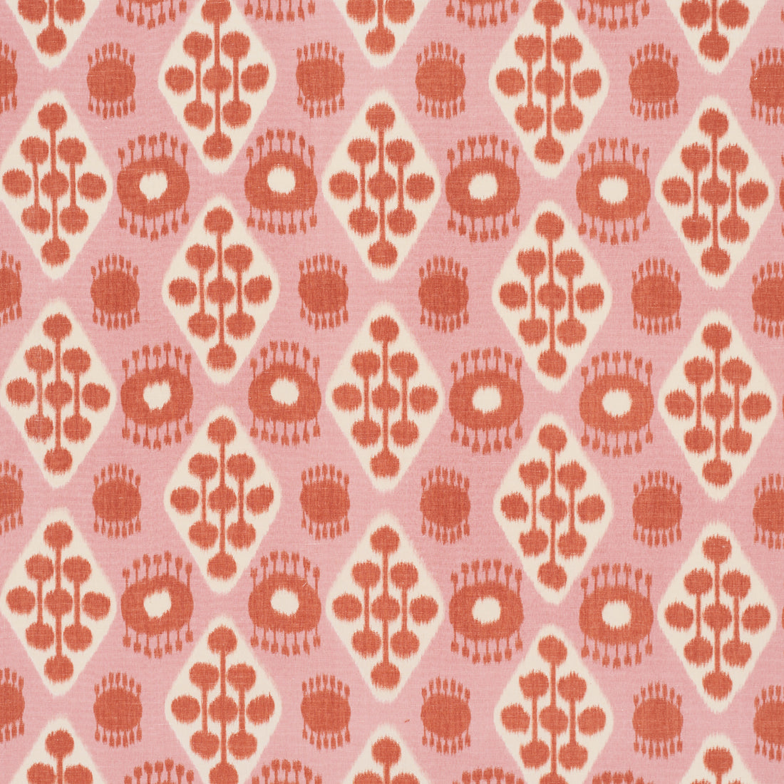 Hamilton Ikat fabric in pink and tangerine color - pattern number 181302 - by Schumacher in the Ikat Collection collection