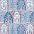 Barra Palace fabric in indigo and crimson color - pattern number 181311 - by Schumacher in the Jacaranda collection