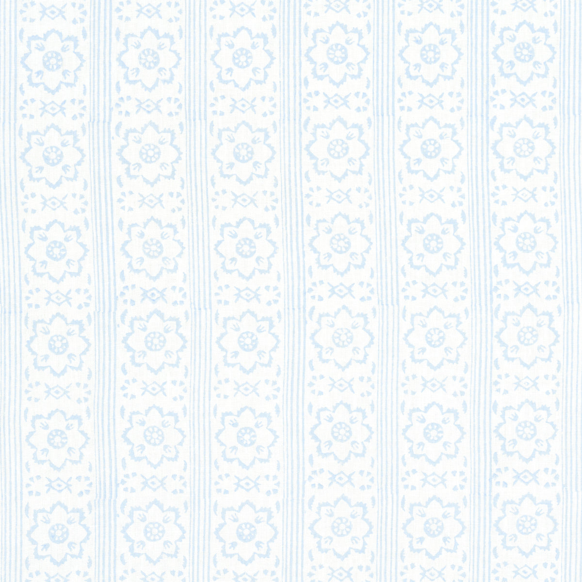 Sunda Hand Blocked Print fabric in sky color - pattern number 181320 - by Schumacher in the Jacaranda collection
